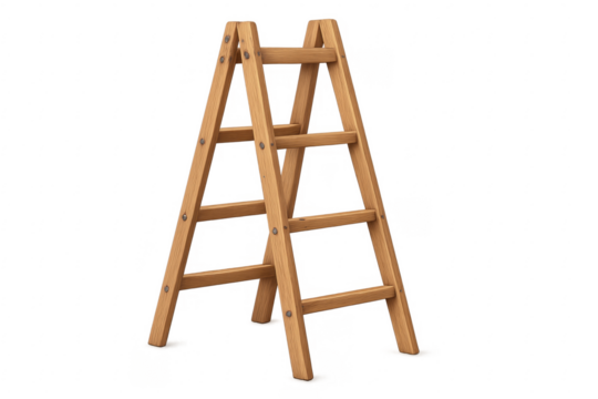 Wooden a-frame step ladder providing support solution