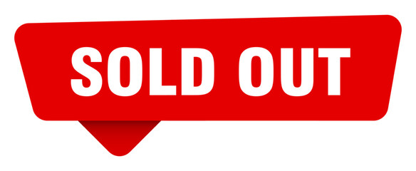 sold out red sticker isolated on transpatent background. sold out sign