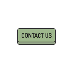 Green rectangular button with rounded corners and black outline displaying the text CONTACTUS