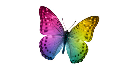 Obraz premium Purple butterfly on white background — vivid wings close-up stock photo