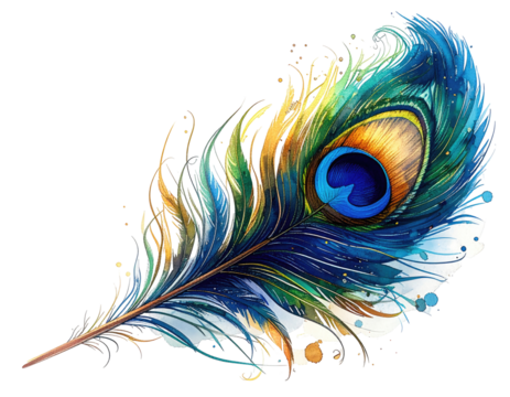 Vibrant peacock feather illustration