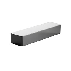 Fototapeta premium Minimalist light gray rectangular prism object with subtle shadows isolated on black illustration