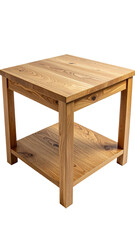 Light-colored wood corner side table with a single lower shelf