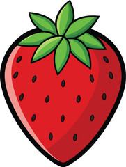 Obraz premium Vector design of strawberry fruit in two flat colors