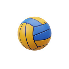 Fototapeta premium 3d icon of a yellow and blue volleyball isolated on a transparent background