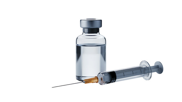Vaccination vial and syringe ready for injection, promote health, medicine research, and disease prevention, modern healthcare solution, hope, and protection