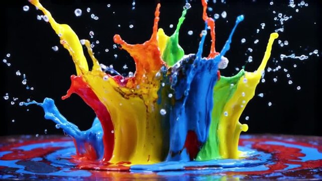 Colorful Paint Splash Video Creative Liquid Art Explosion for Visuals