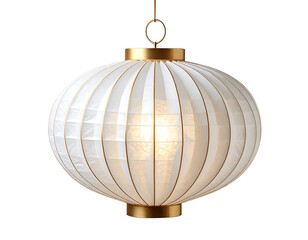 Fototapeta premium Elegant paper lantern with gold accents creates a warm and inviting atmosphere, perfect for home decor or festive celebrations, adding a touch of modern style.