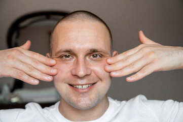 Obraz premium Man Skincare – Face Massage at Home