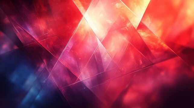 Abstract Colorful Background with Geometric Shapes and Light Effects