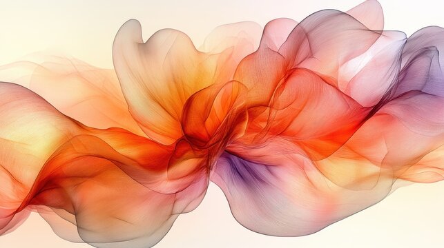 Colorful Abstract Fluid Design with Waves of Red and Orange Tones