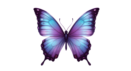 Purple butterfly on white background — vivid wings close-up stock photo