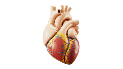 Detailed anatomical heart model for medical illustration, ideal for educational resources and...