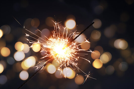 sparkler on a black background