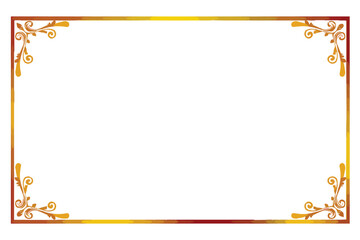 Elegant Gold Ornate Frame Border Vector - Classic Decorative Template for Certificate and Diploma