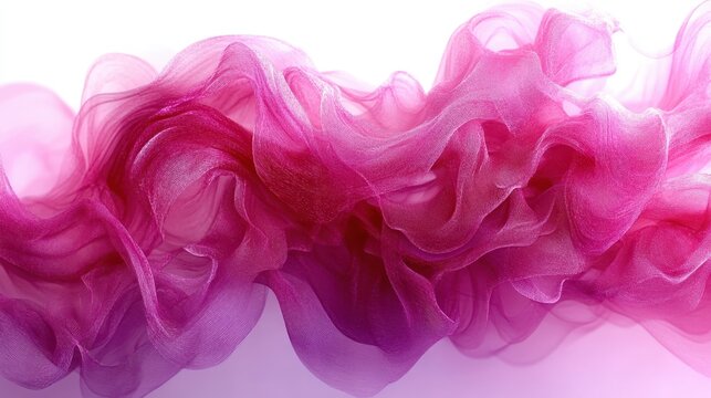 Elegant Pink Fabric with Flowing Texture and Soft Transparency