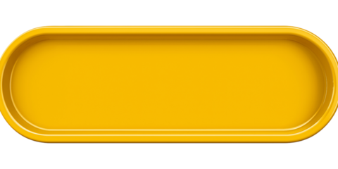 Yellow Rectangular Plastic Tray isolated on a transparent background