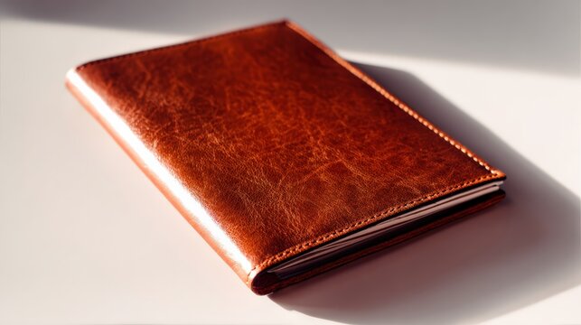 Elegant brown leather notebook with soft cover and natural texture