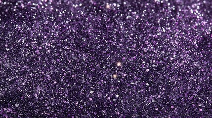 Obraz premium Close up macro shot of sparkling deep purple glitter texture with many tiny reflective particles creating a dazzling and luxurious background effect