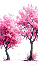 Obraz premium Lush pink cherry blossoms, full and vibrant