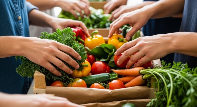 Community supported agriculture share box brimming with fresh, locally sourced produce brings healthy eating and joyful harvest gatherings this season