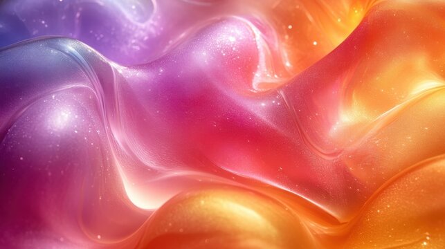 Abstract Colorful Fluid Wave Background with Soft Light Effects