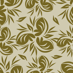 Fototapeta premium Abstract seamless floral pattern. Spring Trendy flowers print, Plant background, design for fabric, cloth design, covers, wallpapers, print, scrapbooking