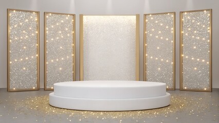 Elegant Stage with Decorative Lights for Event or Presentation