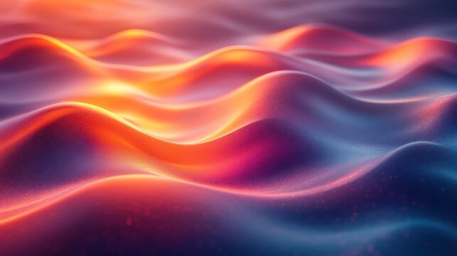 Soft Flowing Waves with Warm Light Reflections in Abstract Design