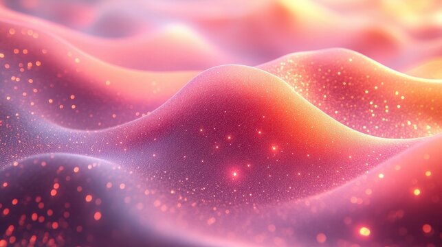 Abstract Colorful Waves with Sparkling Highlights and Soft Texture