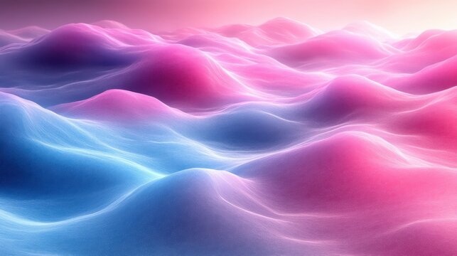 Vibrant Pink and Blue Waves Creating a Dreamy Abstract Background