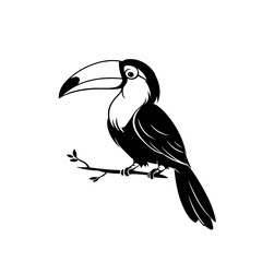 Obraz premium Hornbill. Hornbill simple black and white line art vector logo