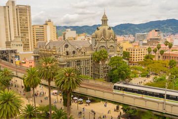 Fototapeta premium Medellin, Antioquia, Colombia. June 16, 2024. Mass transit metro in the city of Medellín 