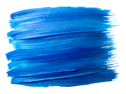 Blue paint stroke isolated on transparent background - Powered by Adobe