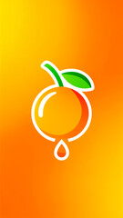 Bold, stylized orange fruit graphic sits against a sunny orange gradient, conveying freshness, vitality, and summer energy. Ideal for food brands, wellness campaigns, and vibrant lifestyle visuals.