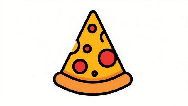 Delicious Pizza Slice Cartoon Illustration on White Background.