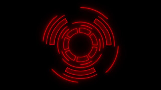 Futuristic interface design elements like scanning graph or hologram No inside icon . on black background