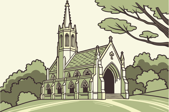Washington Memorial Chapel in Valley Forge, Pennsylvania, Gothic Revival stone chapel surrounded by historic parkland