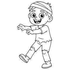 Fototapeta premium cartoon zombie boy running