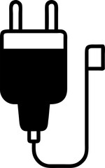 Obraz premium Electrical Plug Black and White Graphic Illustration for Power Connections and Technology Design