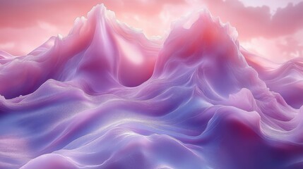 Ethereal Waves of Colorful Textures in Serene Nature Landscape