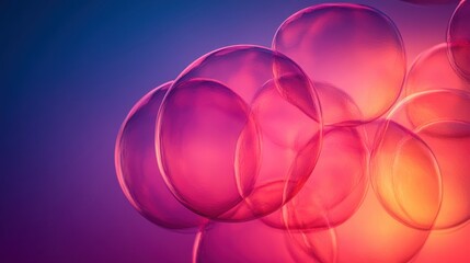 Colorful Soap Bubbles with Soft Gradient Background in Vibrant Hues