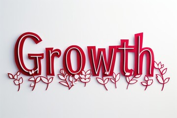 Business Growth Concept with Green Plants and Red Text