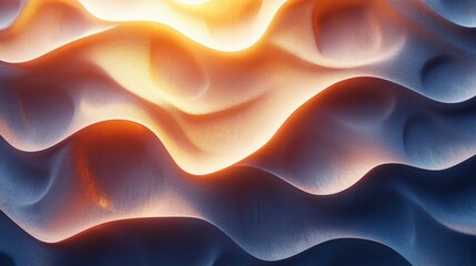 Abstract Waves of Light and Shadow in Warm and Cool Tones