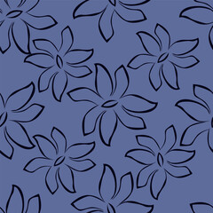 Exotic hand drawn flowers, seamless patterns with floral for fabric, textiles, clothing, wrapping paper, cover, banner, home decor, abstract backgrounds