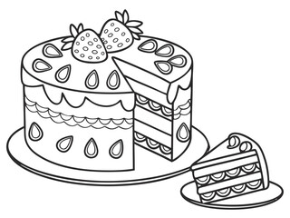 vector illustration of a cake