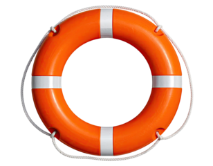 Orange life preserver, circular, safety