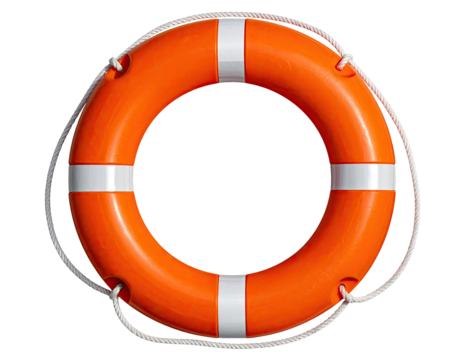 Orange life preserver, circular, safety