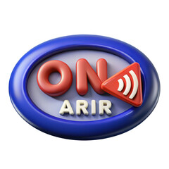 3d on air logo isolated on transparent background