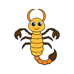 Playful cartoon scorpion illustration with vibrant colors